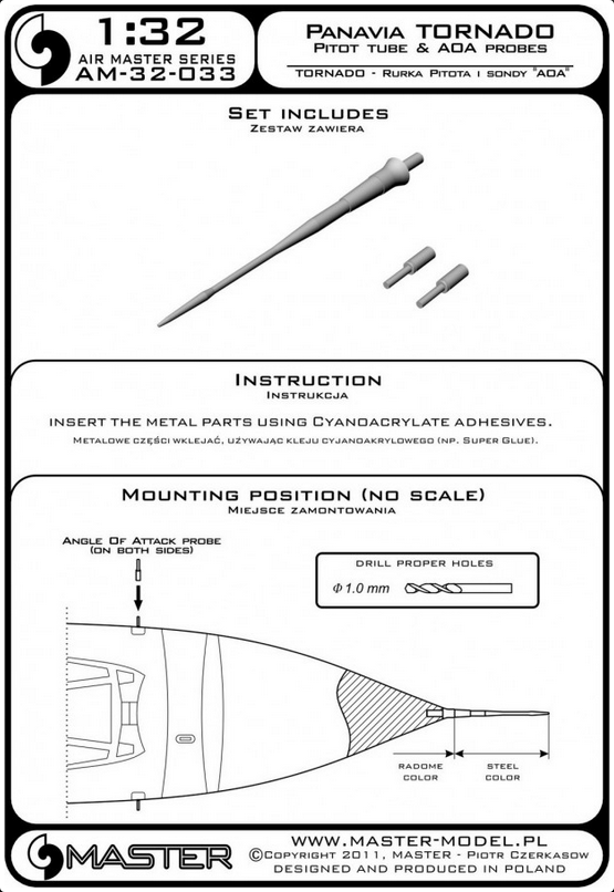 Panavia Tornado Pitot Tube & Ada Probes - MASTER MODEL 32-033