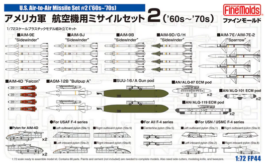 US Air-to-Air Missile Set 2 ('60s-'70s) - FINEMOLDS 1/72