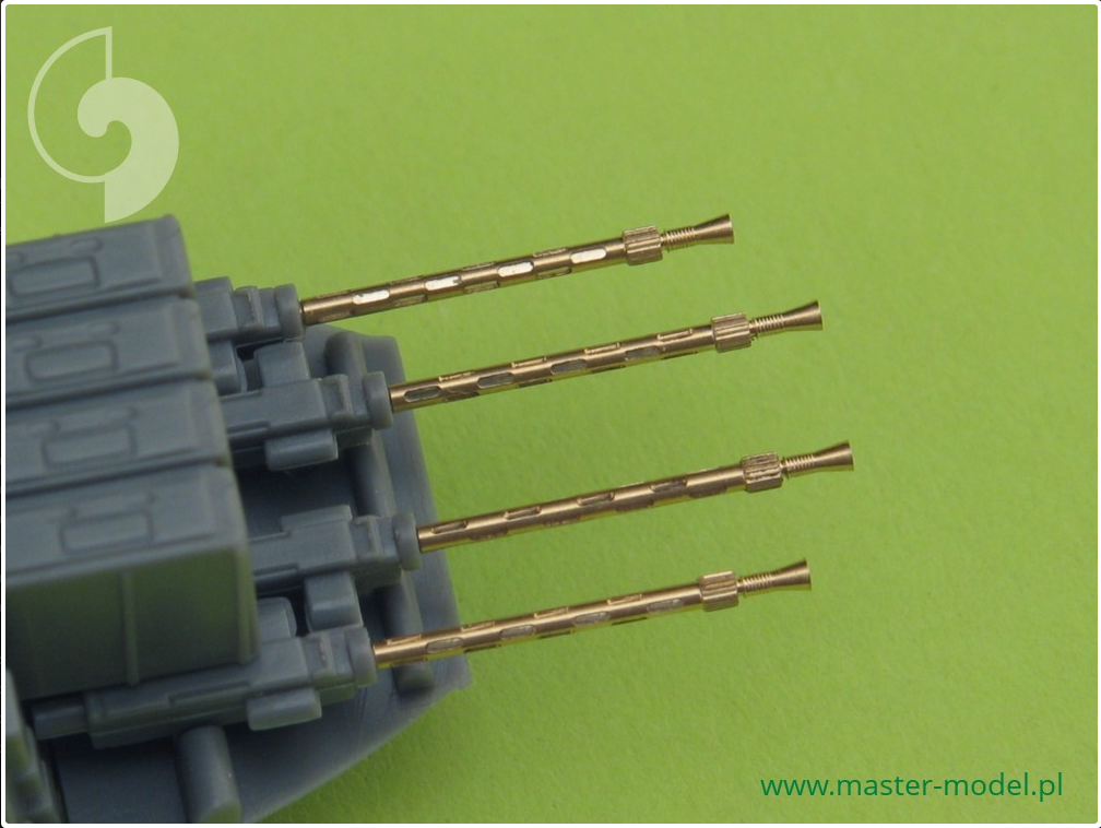 British Mk 2 Browning .303 Caliber w/Flash Hiders (4pcs) (Mosquito, Lancaster, Wellington & other) - MASTER MODEL 48-026