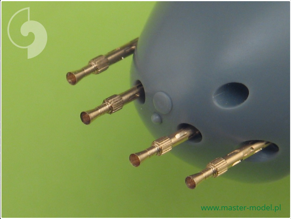 British Mk 2 Browning .303 Caliber w/Flash Hiders (4pcs) (Mosquito, Lancaster, Wellington & other) - MASTER MODEL 48-026