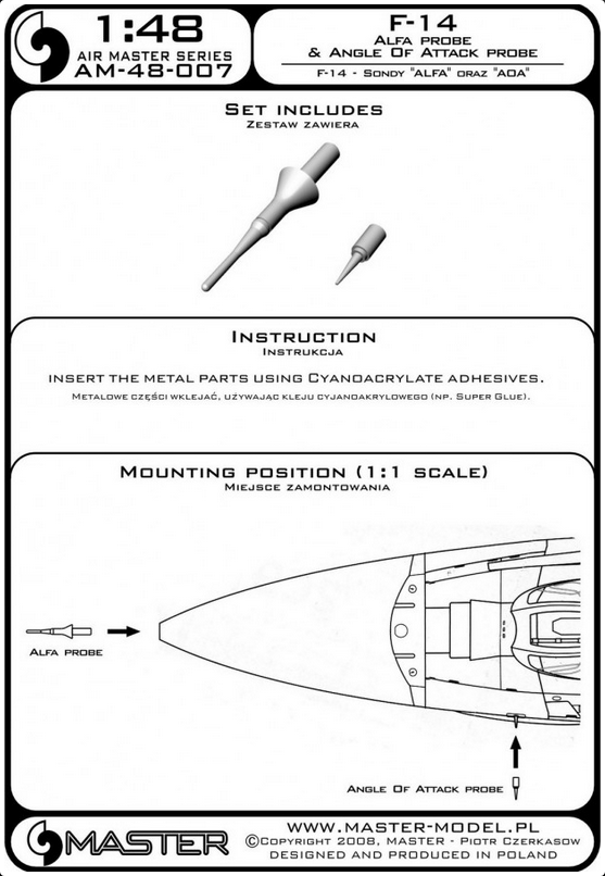 F-14 Alfa Probe & Angle of Attack Probe - MASTER MODEL 48-007