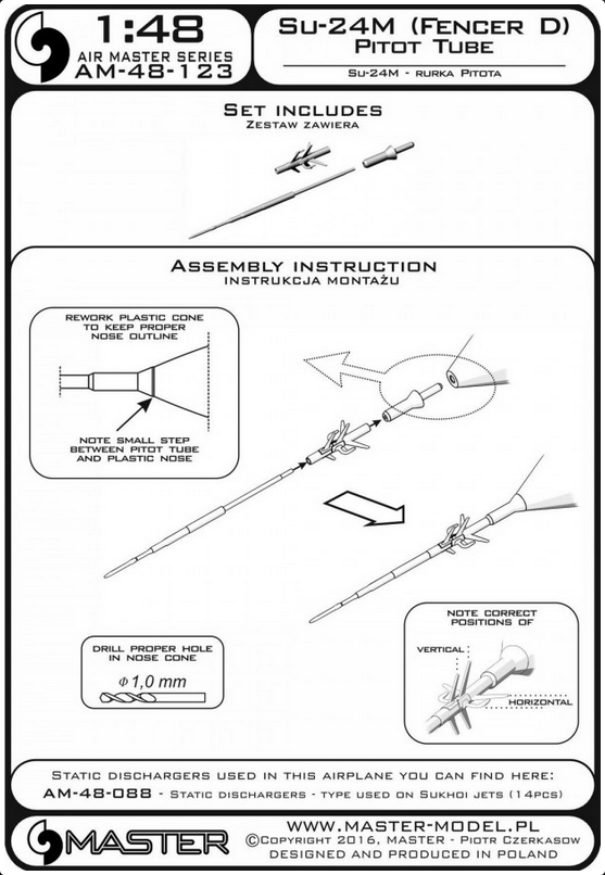 Su-24M (Fencer D) Pitot Tube - MASTER MODEL 48-123