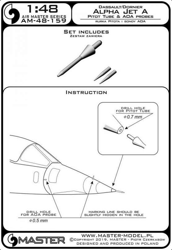 Alpha Jet A - Pitot Tube & Angle Of Attack probes - MASTER MODEL 48-159