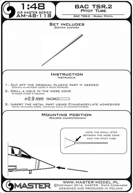 BAC TSR.2 Pitot Tube - MASTER MODEL 48-118