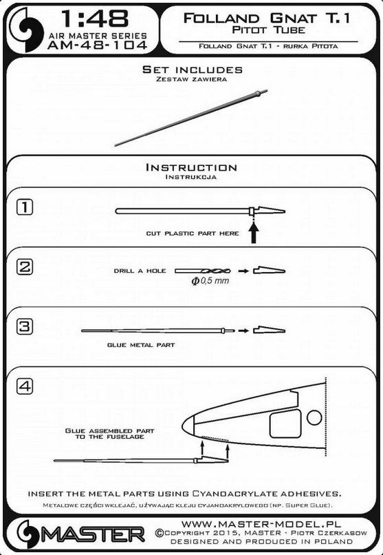 Folland Gnat T.1 - Pitot Tube - MASTER MODEL 48-104