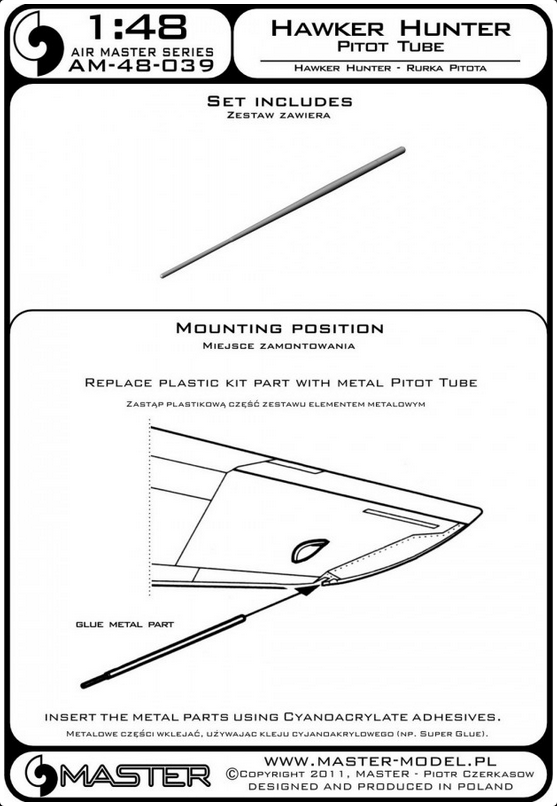 Hawker Hunter Pitot Tube - MASTER MODEL 48-039