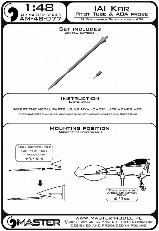 IAI Kfir Pitot Tube & ADA Probe - MASTER MODEL 48-077
