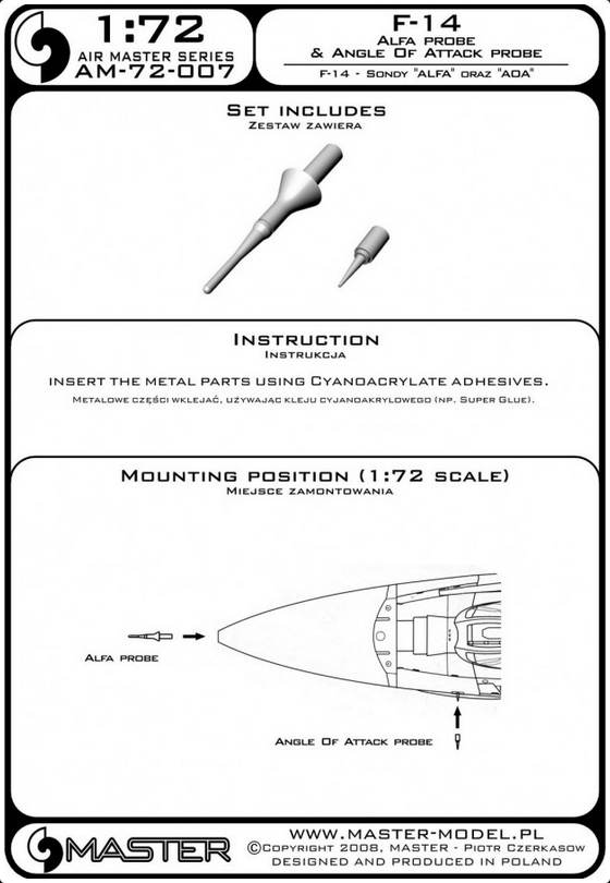 F-14 Alfa Probe & Angle of Attack Probe - MASTER MODEL 72-007