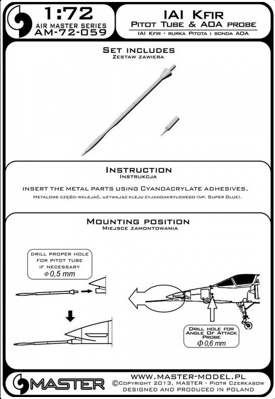 IAI Kfir Pitot Tube & Ada Probe - MASTER MODEL 72-059