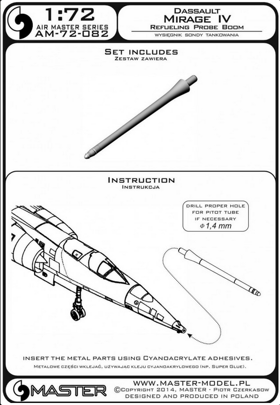 Dassault Mirage IV Refueling Probe Boom - MASTER MODEL AM-72-082