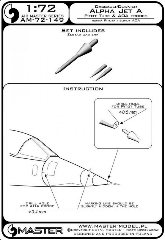 Alpha Jet A - Pitot Tube & Angle Of Attack probes - MASTER MODEL 72-149