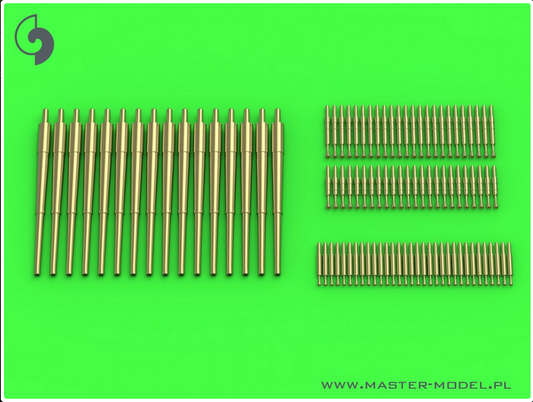 HMS Ark Royal armament barrels - 4.5in (16pcs), 40mm POM-POM (48pcs), Vickers .50cal (32pcs) - MASTER MODEL SM-350-096