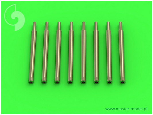 IJN 12,7cm/50 (5in) 3rd Year Type barrels - for turrets with blastbags (8pcs) - most IJN destroyers built 1930-1945 - MASTER MODEL SM-350-084