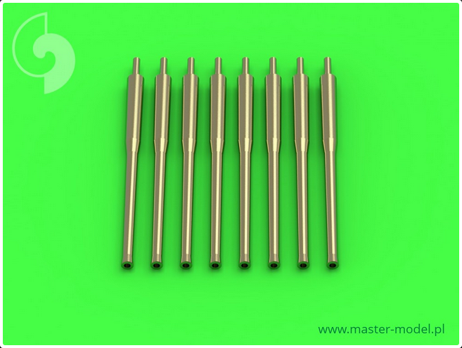 IJN 12,7cm/50 (5in) 3rd Year Type barrels - for turrets without blastbags (8pcs) - most IJN destroyers built 1930-1945 - MASTER MODEL SM-350-083