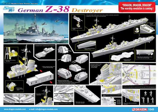 Destroyeur Allemand Z-38 - DRAGON / CYBER HOBBY 1/350