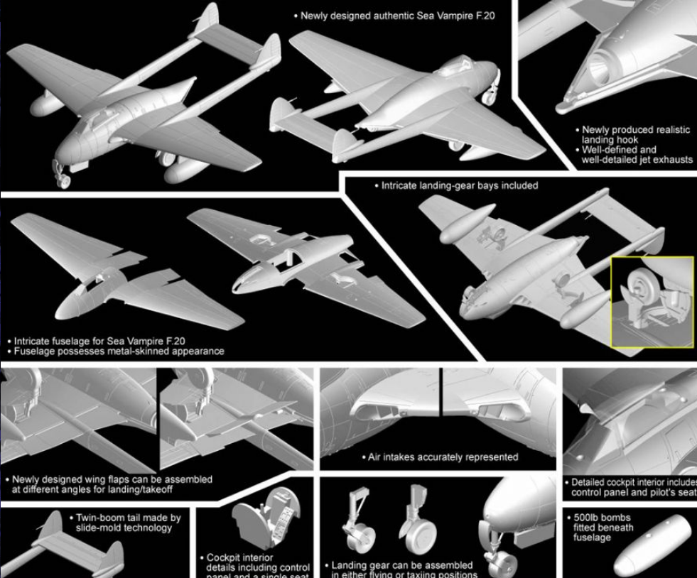 Sea Vampire F.20 - DRAGON / CYBER HOBBY 1/72