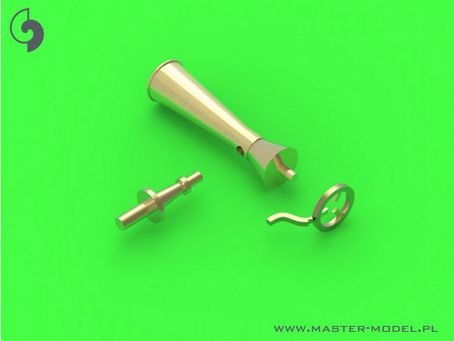PZL P11c - details set - wz. 33 machine gun barrels, gunsight and Venturi Tube - MASTER MODEL 48-160