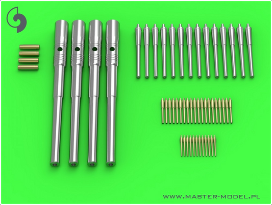IJN Mikasa armament barrels - 30,5cm (4pcs), 15,2cm (14pcs), 7,6cm (20pcs), 4,7cm (12pcs) - MASTER MODEL SM-200-009
