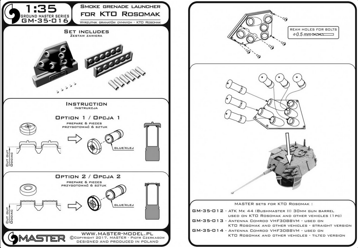 KTO Rosomak - smoke grenade launcher - MASTER MODEL GM-35-015