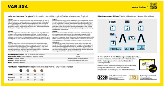 VAB 4X4 - Starter Set - HELLER 1/72