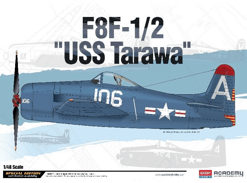 Grumman F8F-1/2 Bearcat "USS Tarawa" - ACADEMY 1/48