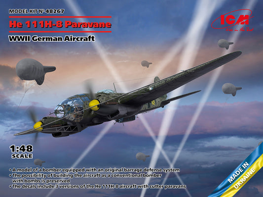 He 111H-8 Paravane WWII German Aircraft - ICM 1/48