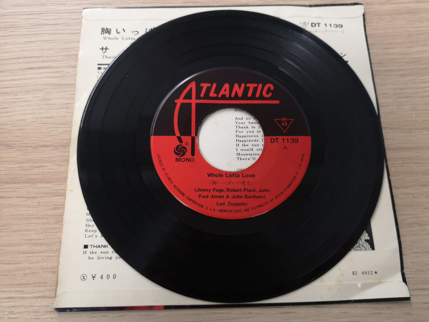 Led Zeppelin "Whole Lotta Love" Orig Japan 1970 VG+/VG++ (7" Single)