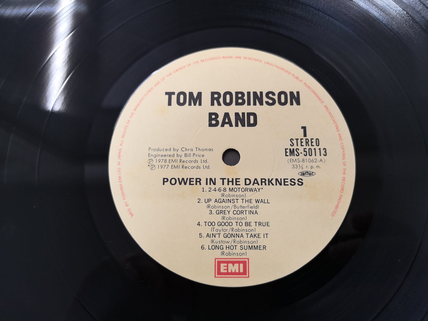 Tom Robinson Band "Power In The Darkness" RE Japan 1983 M-/M- (Obi & Insert)