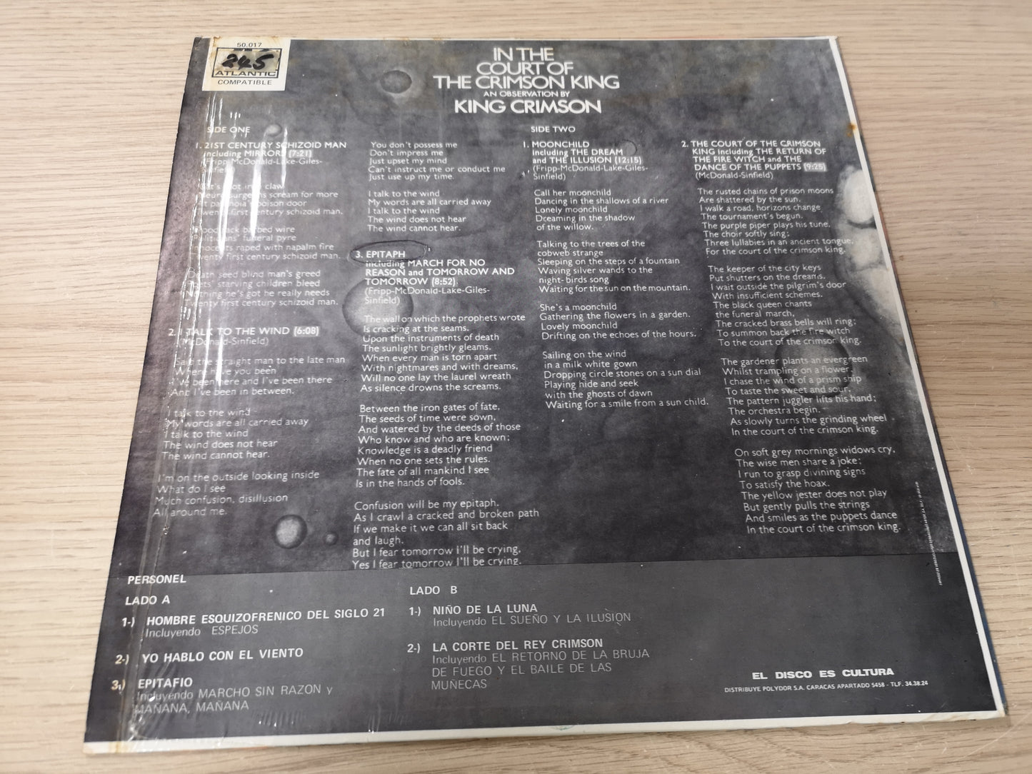 King Crimson "En la Corte del Rey Crimson" Orig Venezuela 1972 EX/EX