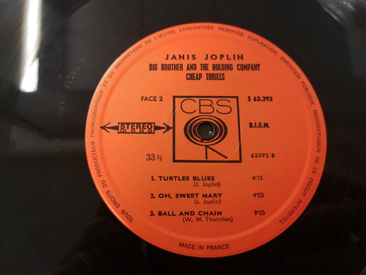Janis Joplin Big Brother & The Holding Company "Cheap Thrills" Orig France 1968 EX/EX