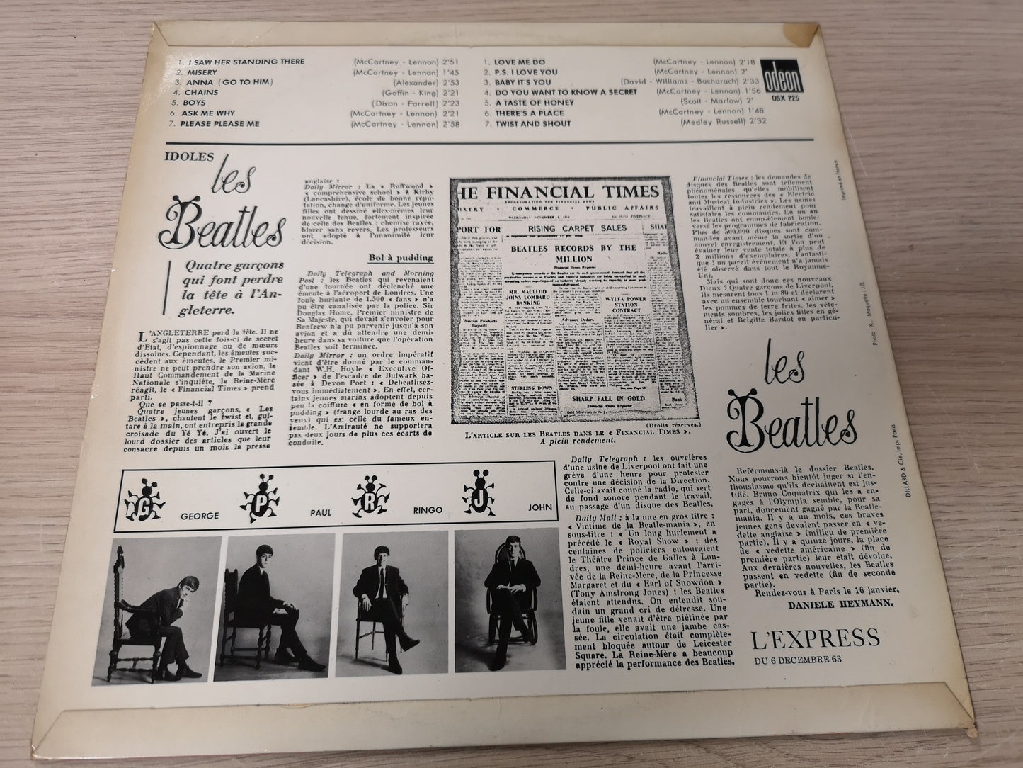 Beatles "N°1" Orig France OSX 225 1964 EX/EX