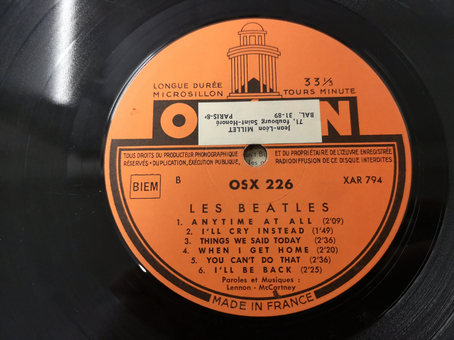 Beatles "4 Garçons dans le Vent" Orig France OSX 226 1964 VG+/VG+