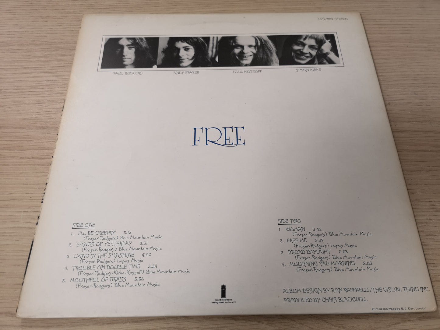 Free "S/T" Orig UK 1969 Paul Rodgers Kossoff VG++/VG++
