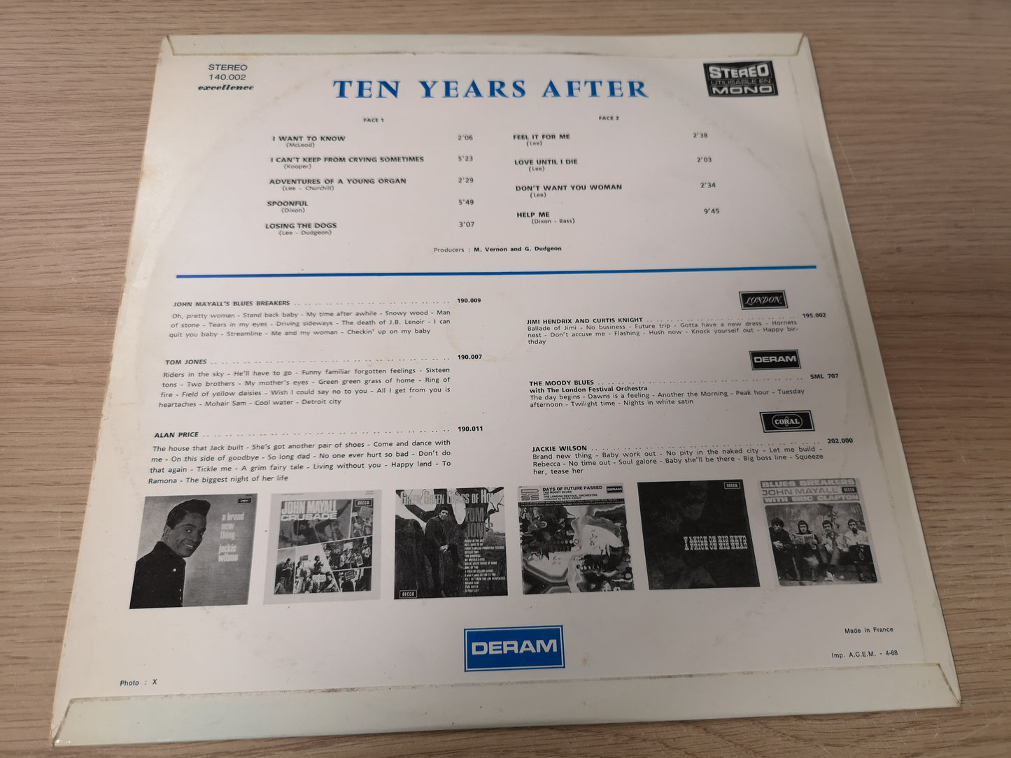 Ten Years After "S/T" Orig France 1967 M-/M-