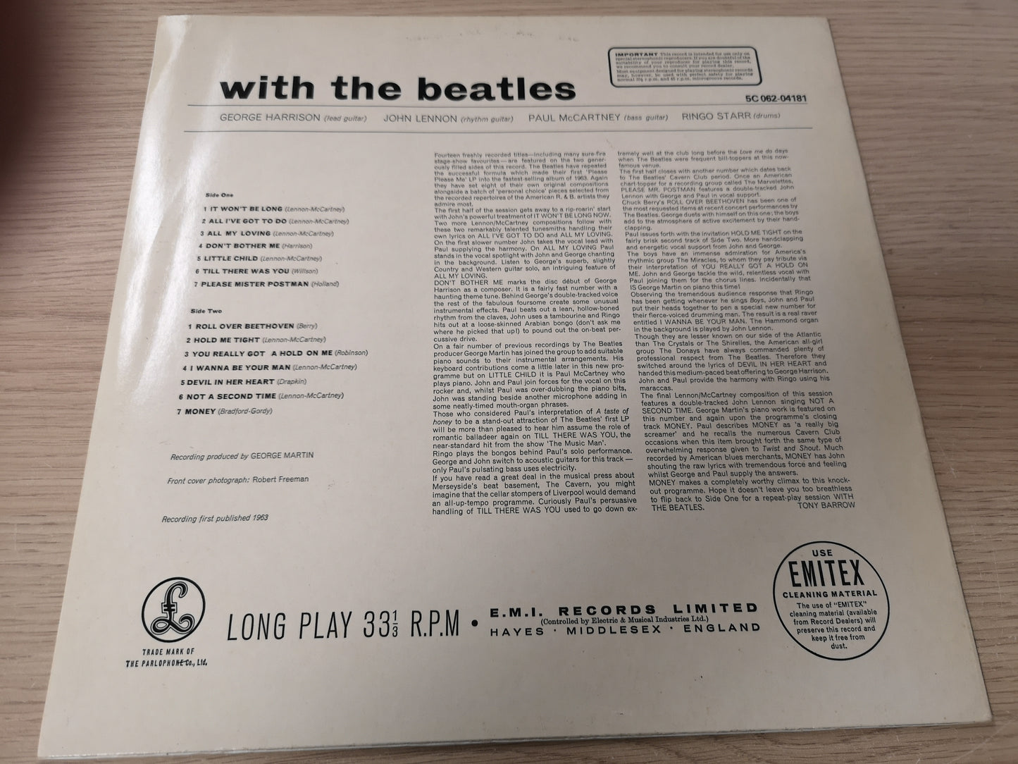 Beatles "With the Beatles" Re ('70) Holl/Uk M-/M-