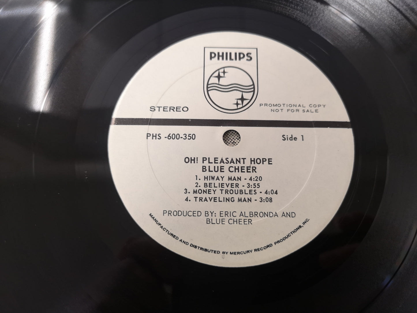 Blue Cheer "Oh! Pleasant Hope" Orig US 1971 W/Lb Promo EX/EX