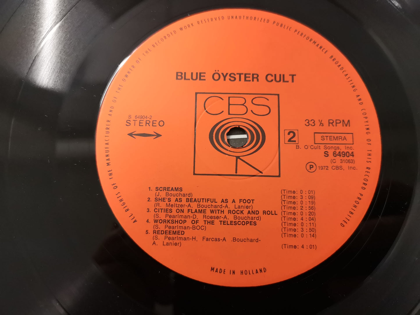 Blue Öyster Cult "S/T" Orig Holland 1972 EX/EX