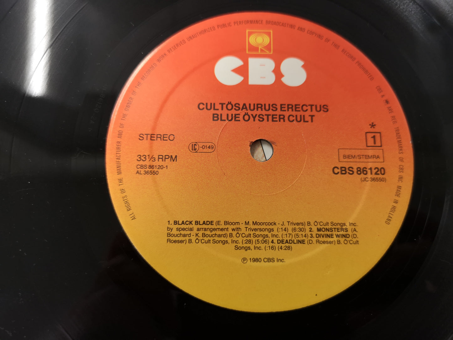 Blue Öyster Cult "Cultösaurus Erectus" Orig Holland 1980 VG++/EX