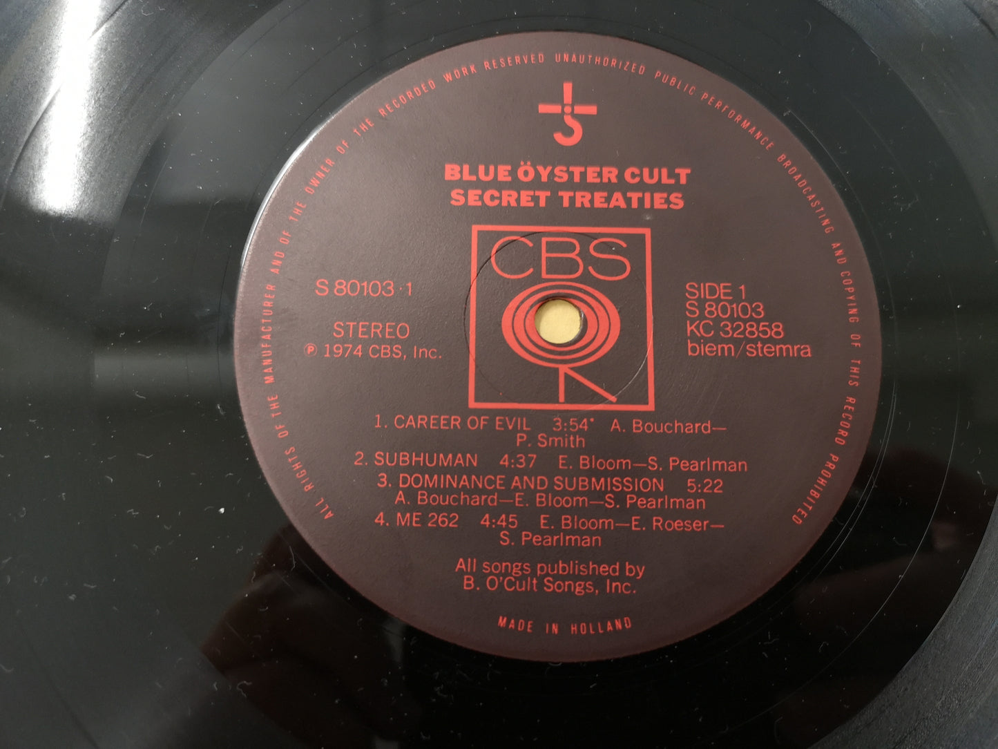 Blue Öyster Cult "Secret Treaties" Orig Holland 1974 VG++/EX