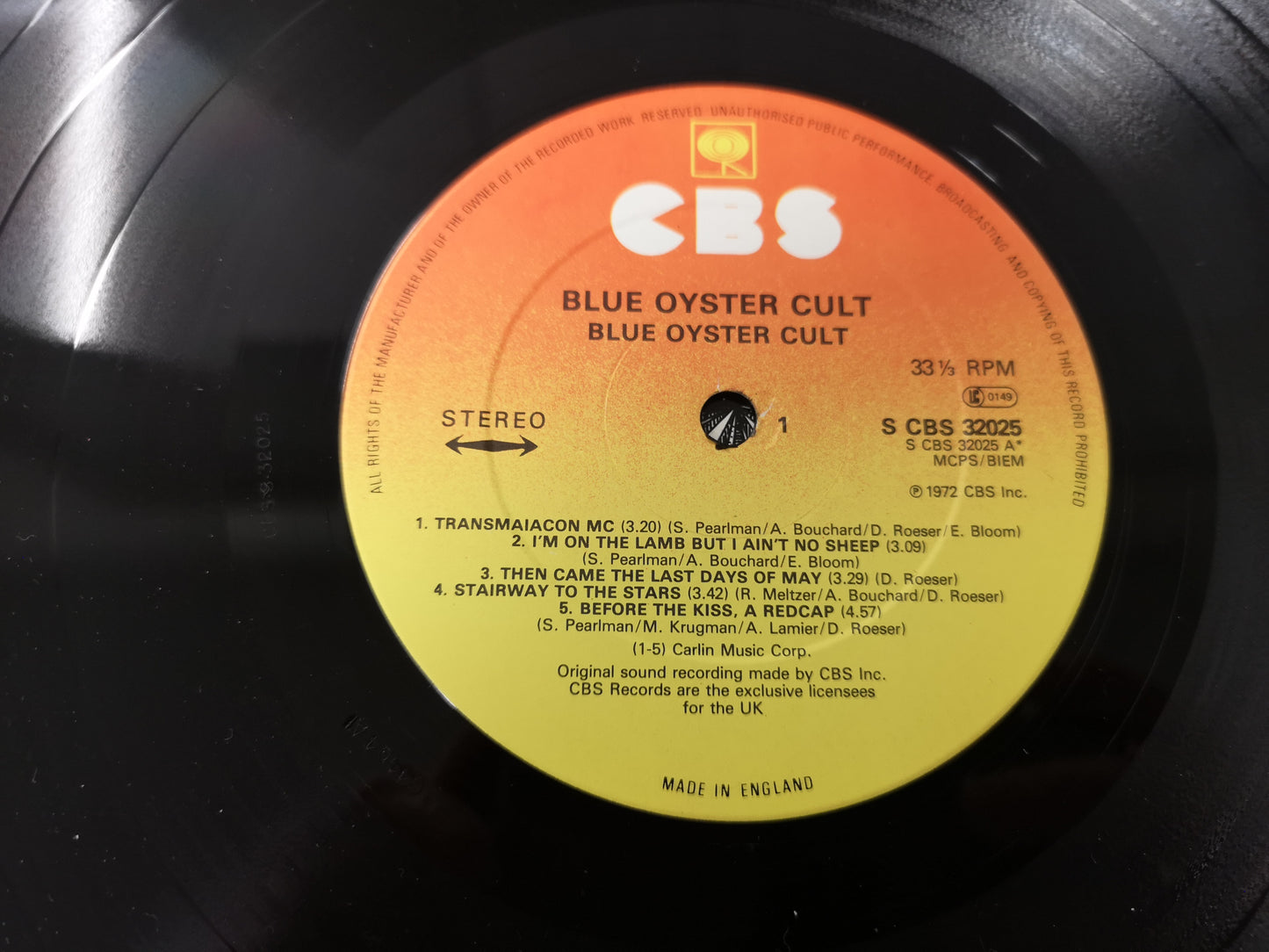 Blue Öyster Cult "S/T" RE UK '80s VG++/M-