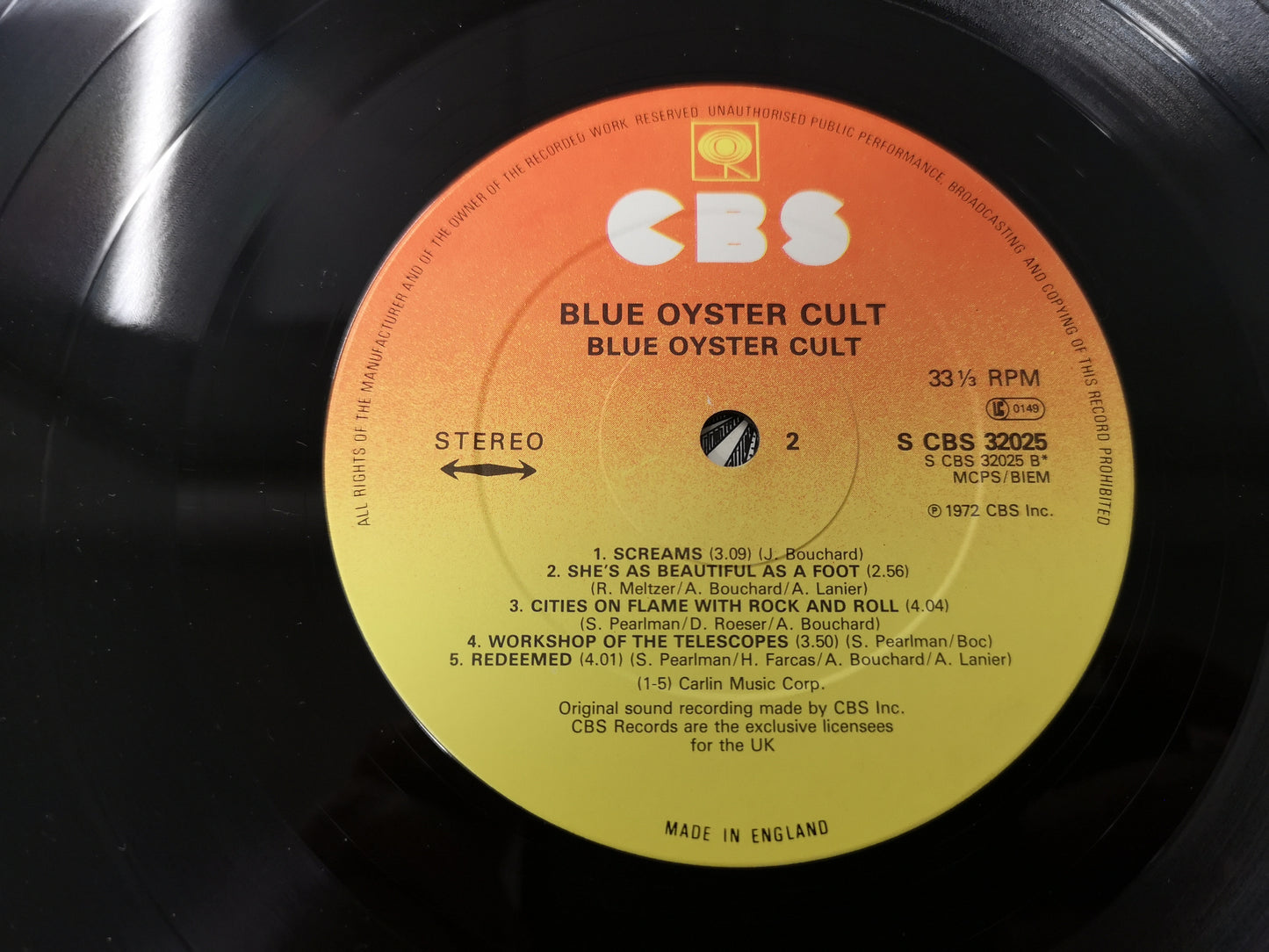 Blue Öyster Cult "S/T" RE UK '80s VG++/M-