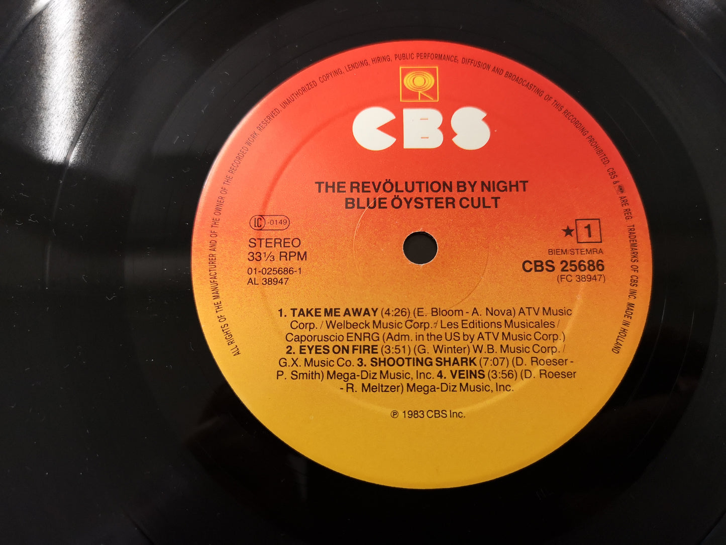 Blue Öyster Cult "The Revolution by Night" Orig Holland 1983 EX/M-