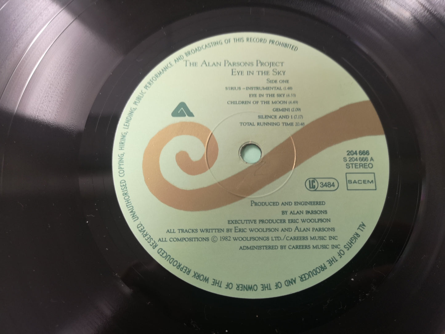 Alan Parsons Project "Eye in the Sky" Orig Germany/France 1982 VG++/M-