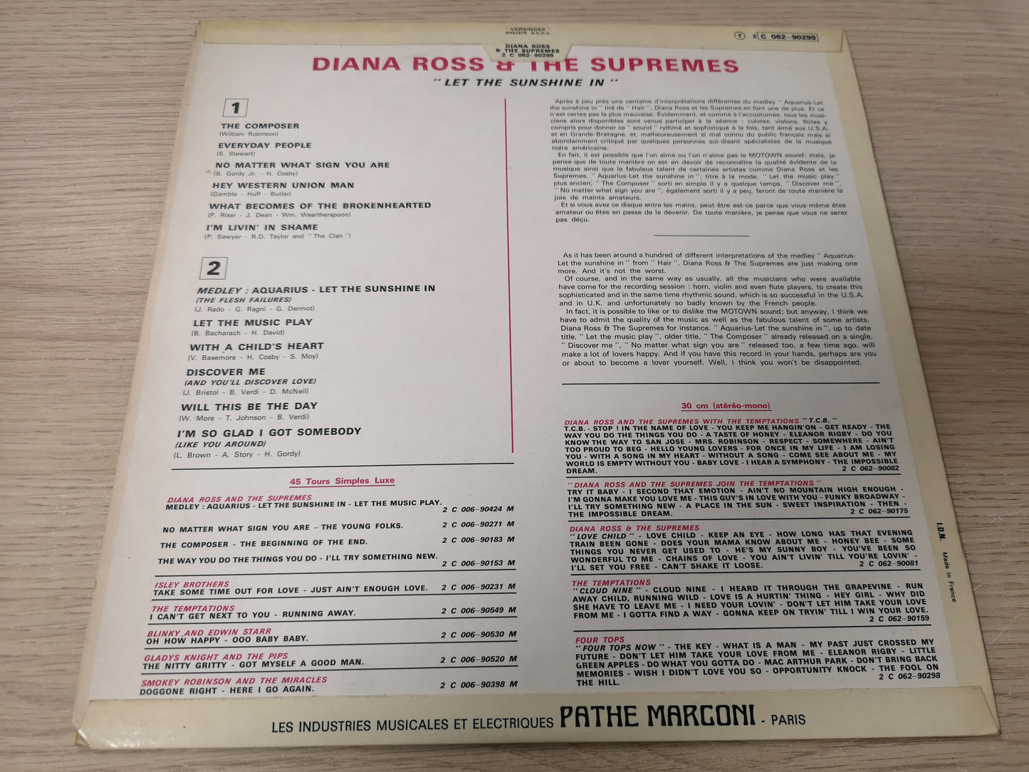 Diana Ross & The Supremes "Let The Sunshine in" Orig France 1969 M-/EX