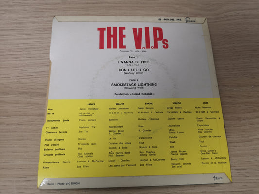 V.I.P.'S "I Wanna be Free" Orig France 1966 EX/EX  (7" EP)