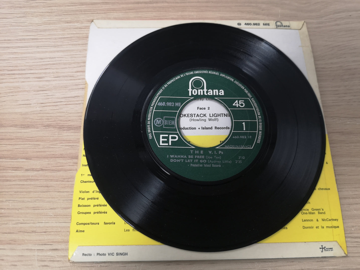 V.I.P.'S "I Wanna be Free" Orig France 1966 EX/EX  (7" EP)