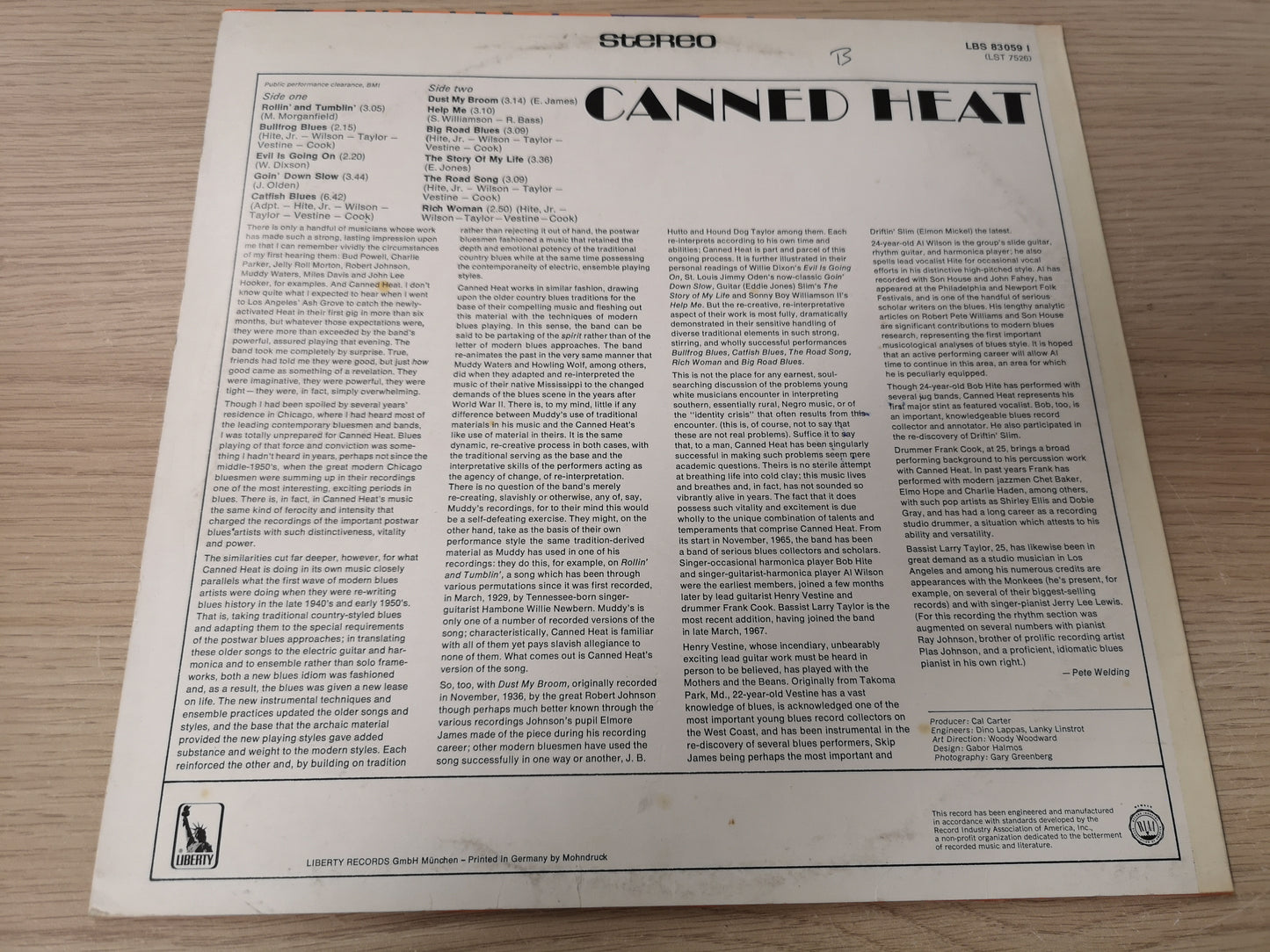 Canned Heat "S/T" Orig Germany Stereo 1967 EX/M-