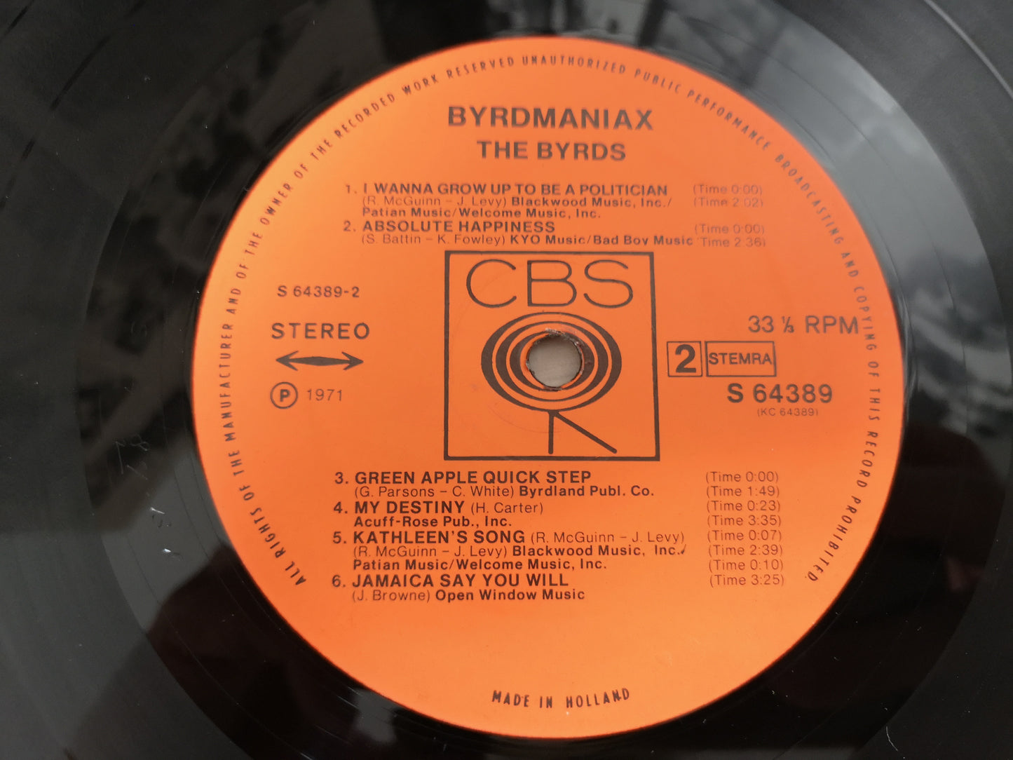 Byrds "Byrdmaniax" Orig Holland 1971 M-/EX