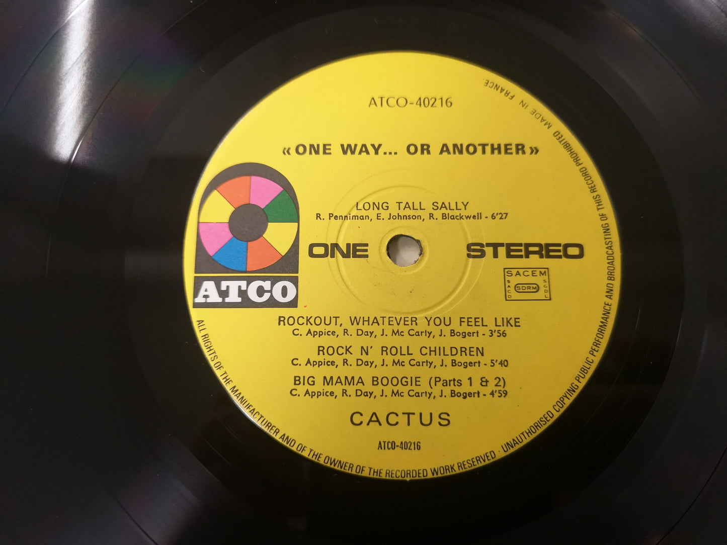 Cactus "One Way... or Another" Orig France 1971 VG++/EX