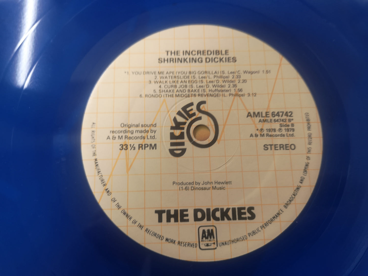 Dickies "The Incredible Shrinking" Orig UK 1979 EX/M- Blue Vinyl